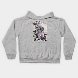 Vintage print perfume & rose quartz personalized Olivia Kids Hoodie